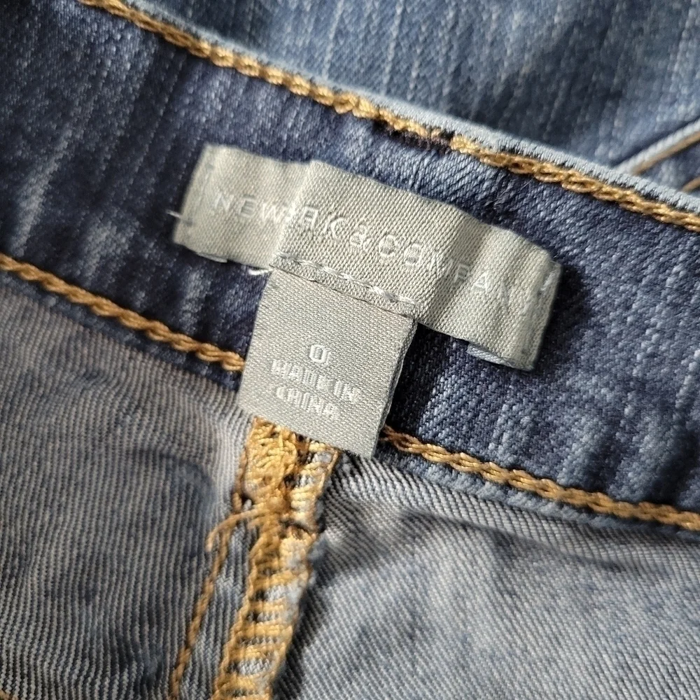 New York & Company Blue Long Inseam Denim Shorts